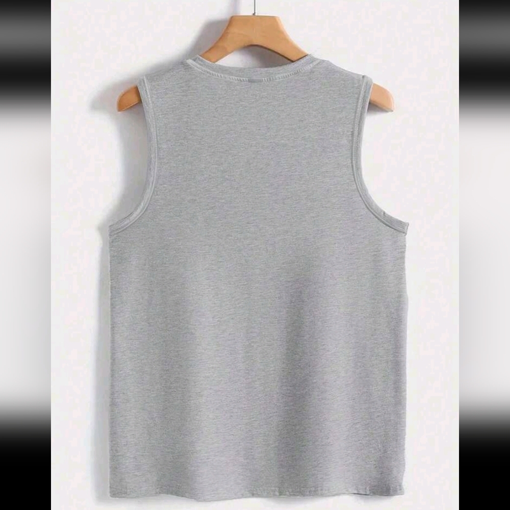 Gray Patriotic Star Print Sleeveless Top - Picture 2 of 5